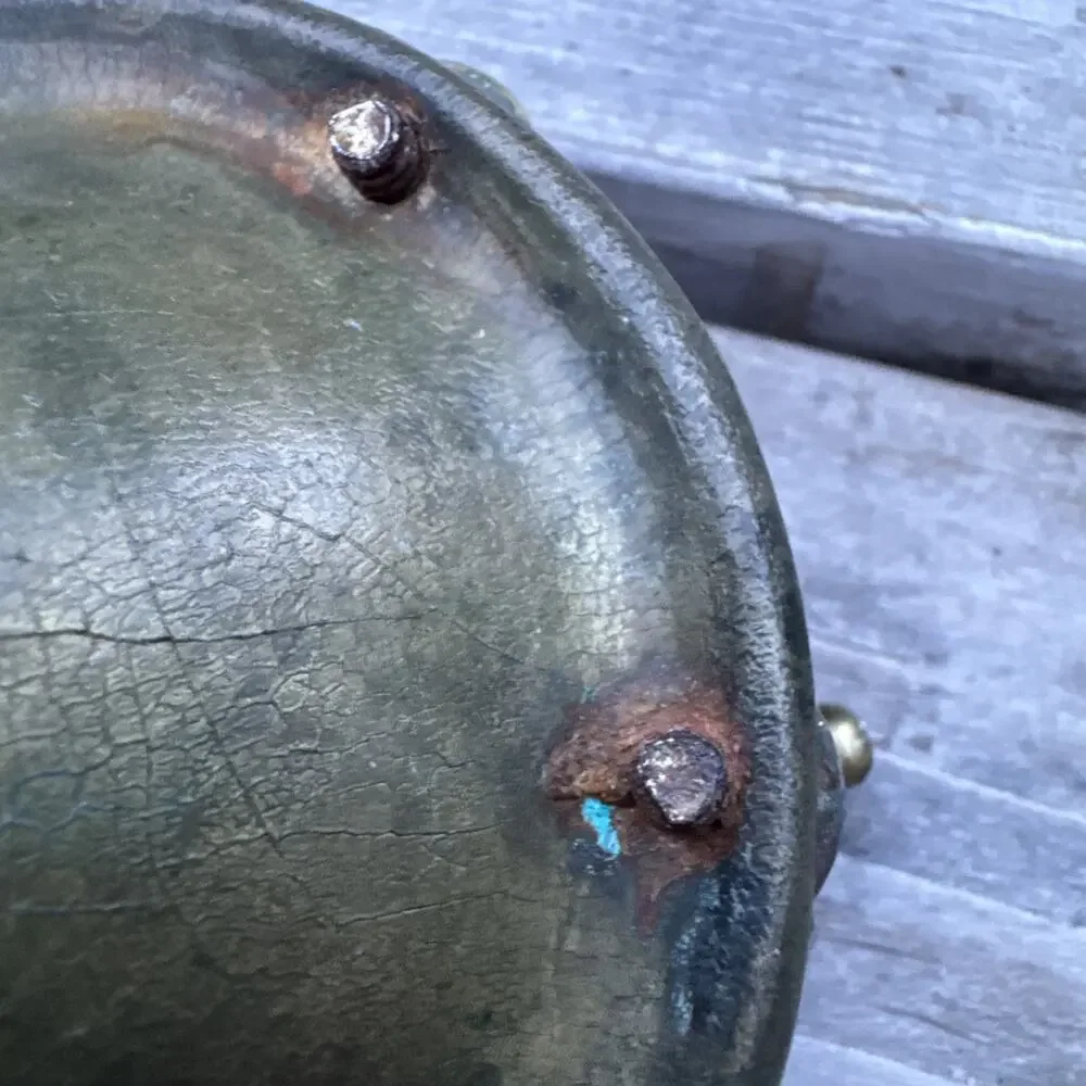Vintage Brass Metal Footed Bathtub Soap Dish with Spigots Patina